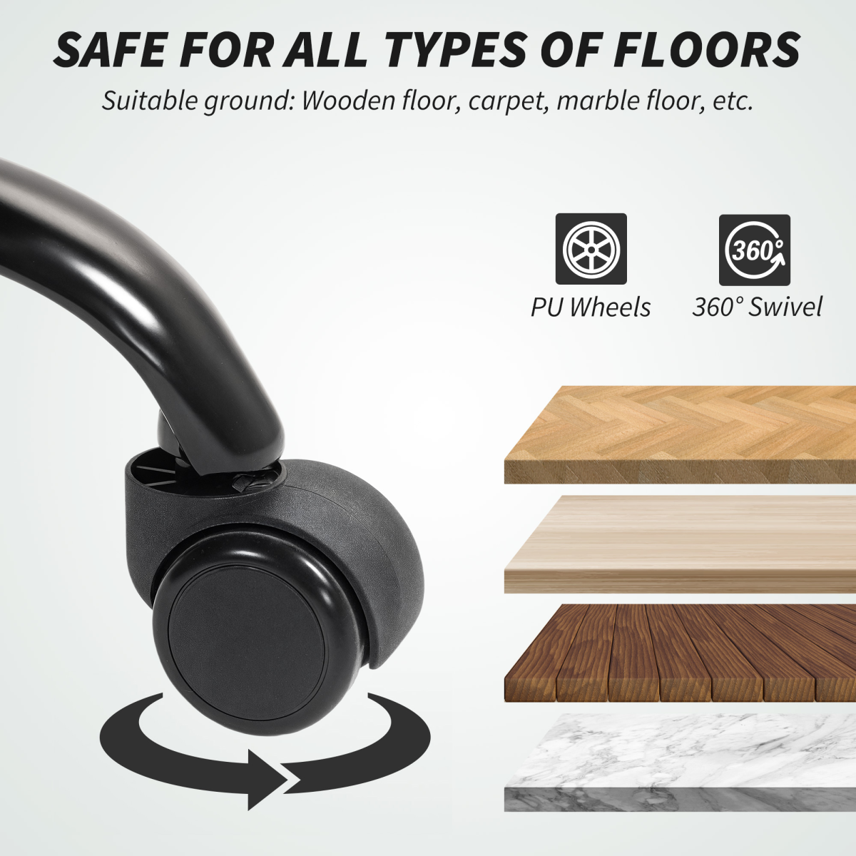 HOMCOM Fabric Office Chair With Adjustable Height Tilt 5 Wheel Ergonomic Home Desk Chair - HOMCOM - Home Symphony