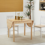Premium Pinewood Expandable Drop Leaf Dining Table For 4 To 6 People Natural Finish by HOMCOM