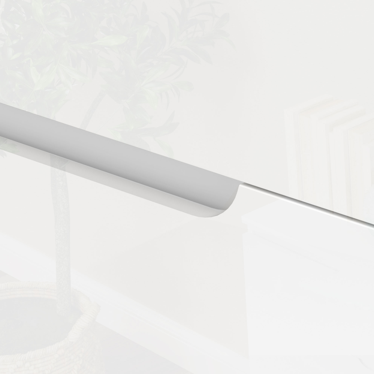 HOMCOM 4 Drawer Chest 60x40x85cm High Gloss Drawer Panels Hidden Curved Handles for Bedroom Storage - HOMCOM - Home Symphony