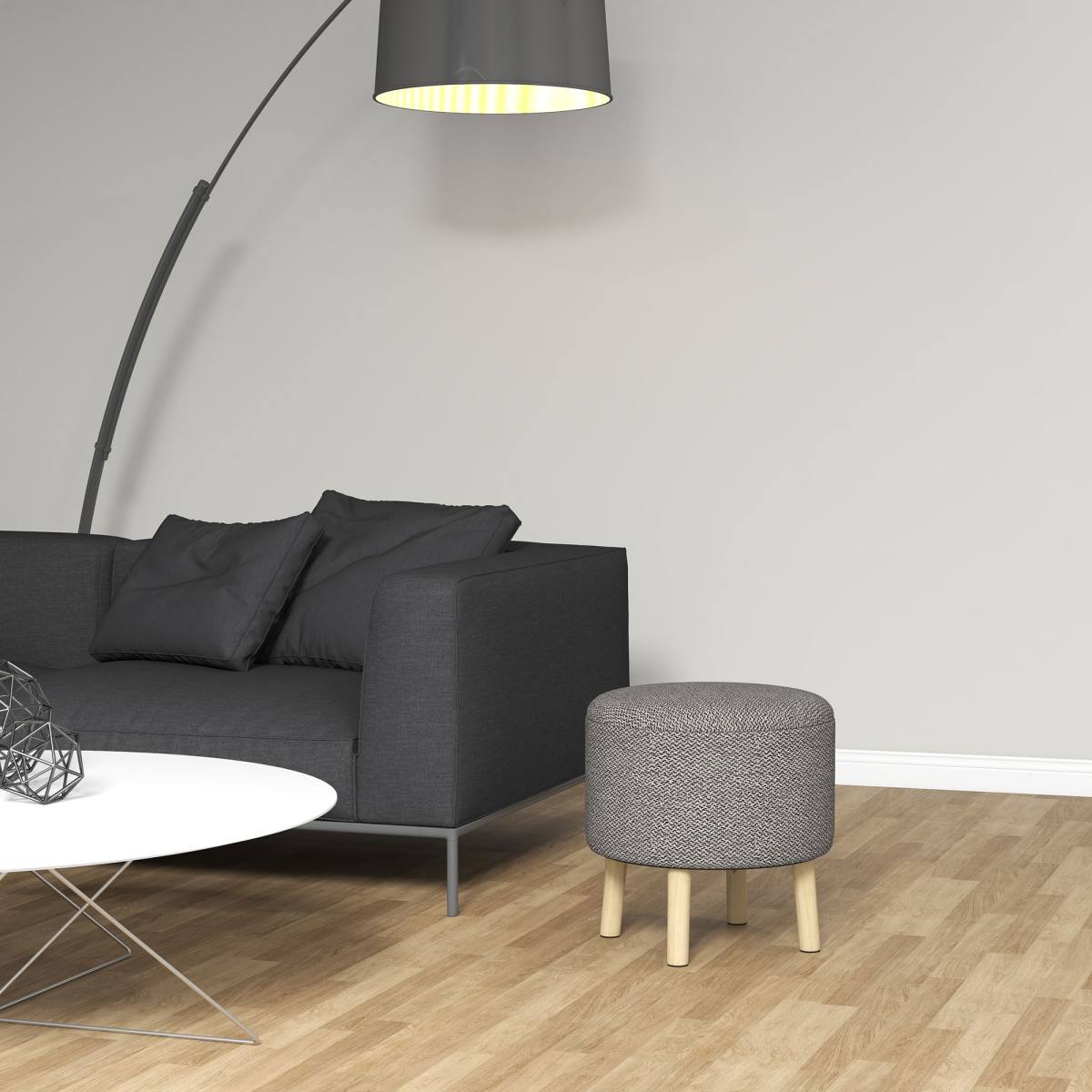 HOMCOM Round Storage Ottoman Compact Hidden - HOMCOM - Home Symphony