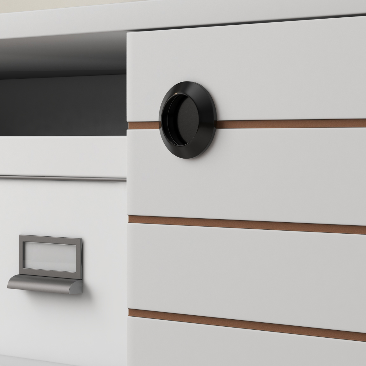 HOMCOM 50in TV unit with cable management hole, white finish and brown trim for living rooms