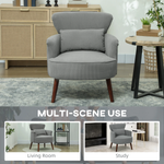 HOMCOM Armchair Wingback Corduroy Cushioned For Living Room by HOMCOM