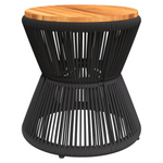 VidaXL Coffee Table Wire Base Black Ø45x44 cm Solid Acacia Wood Living Room Decor - vidaXL - Home Symphony