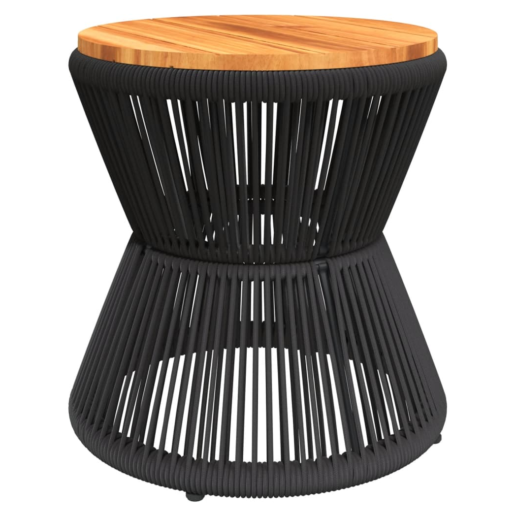 VidaXL Coffee Table Wire Base Black Ø45x44 cm Solid Acacia Wood Living Room Decor - vidaXL - Home Symphony