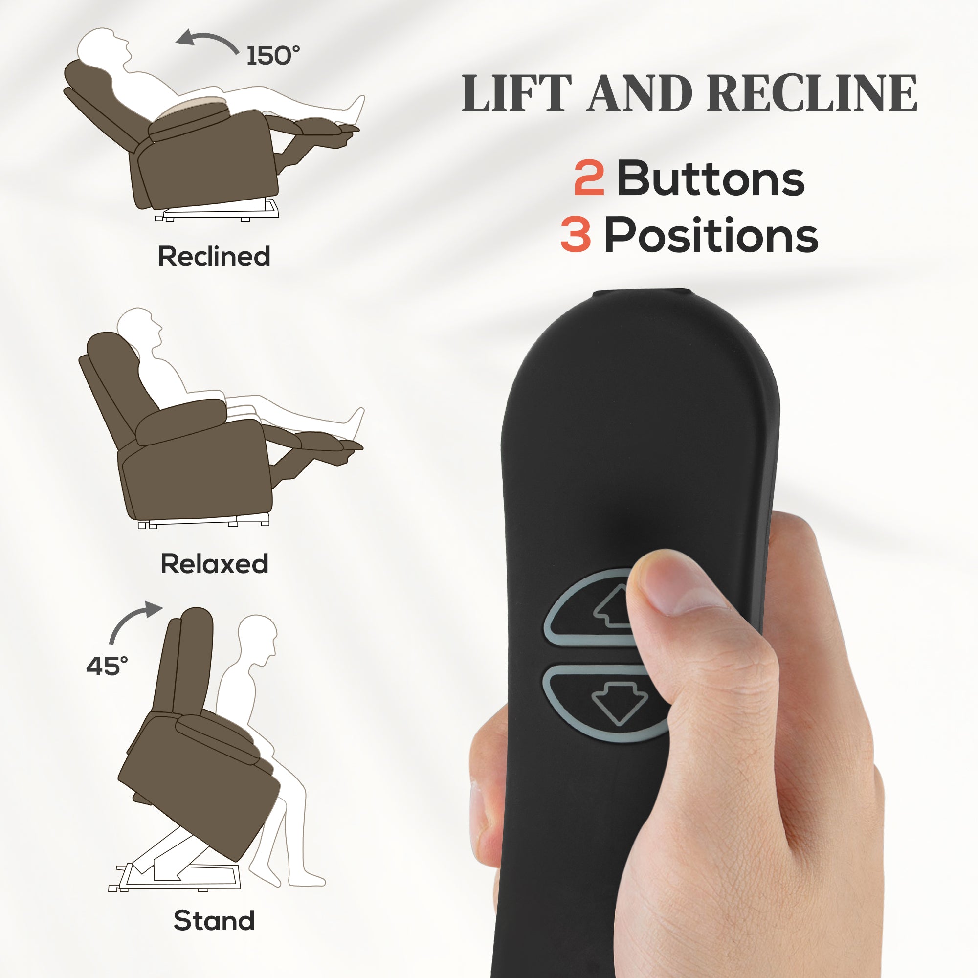 HOMCOM Power Lift Recliner Armchair with Wingback, Button Tufted, Brown - Home Symphony