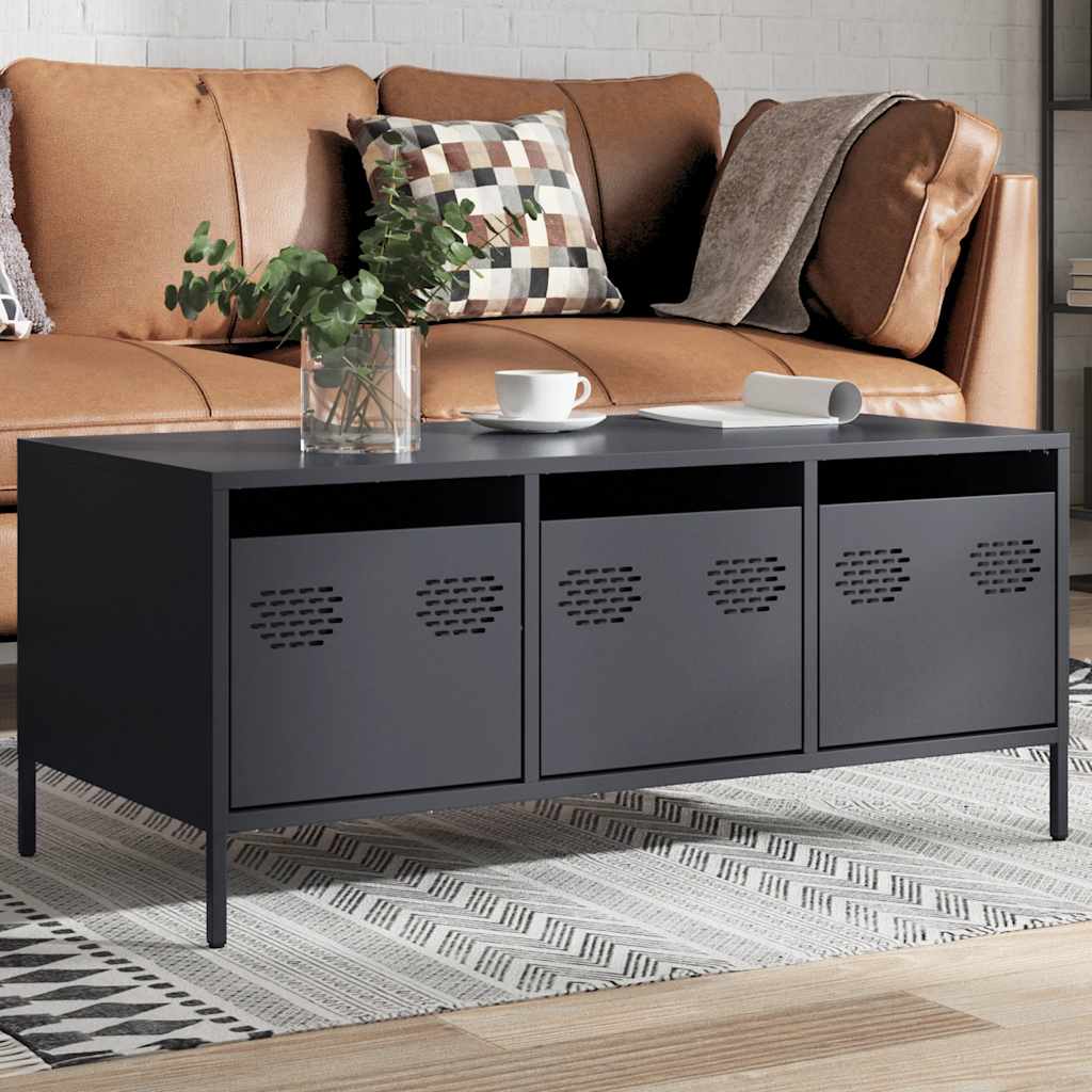 vidaXL Coffee Table 101.5x50x43.5 cm Cold Rolled Steel Industrial Living Room Decor