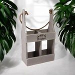 MSL 39CM RUSTIC GREY 2 BOTTLE WINE HOLDER - Wine Rack