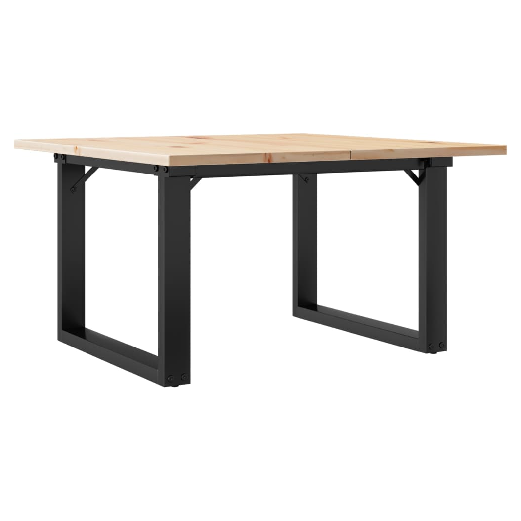 VidaXL Coffee Table 70x70x40 cm O Frame Solid Pine Wood Cast Iron For Living Rooms - vidaXL - Home Symphony