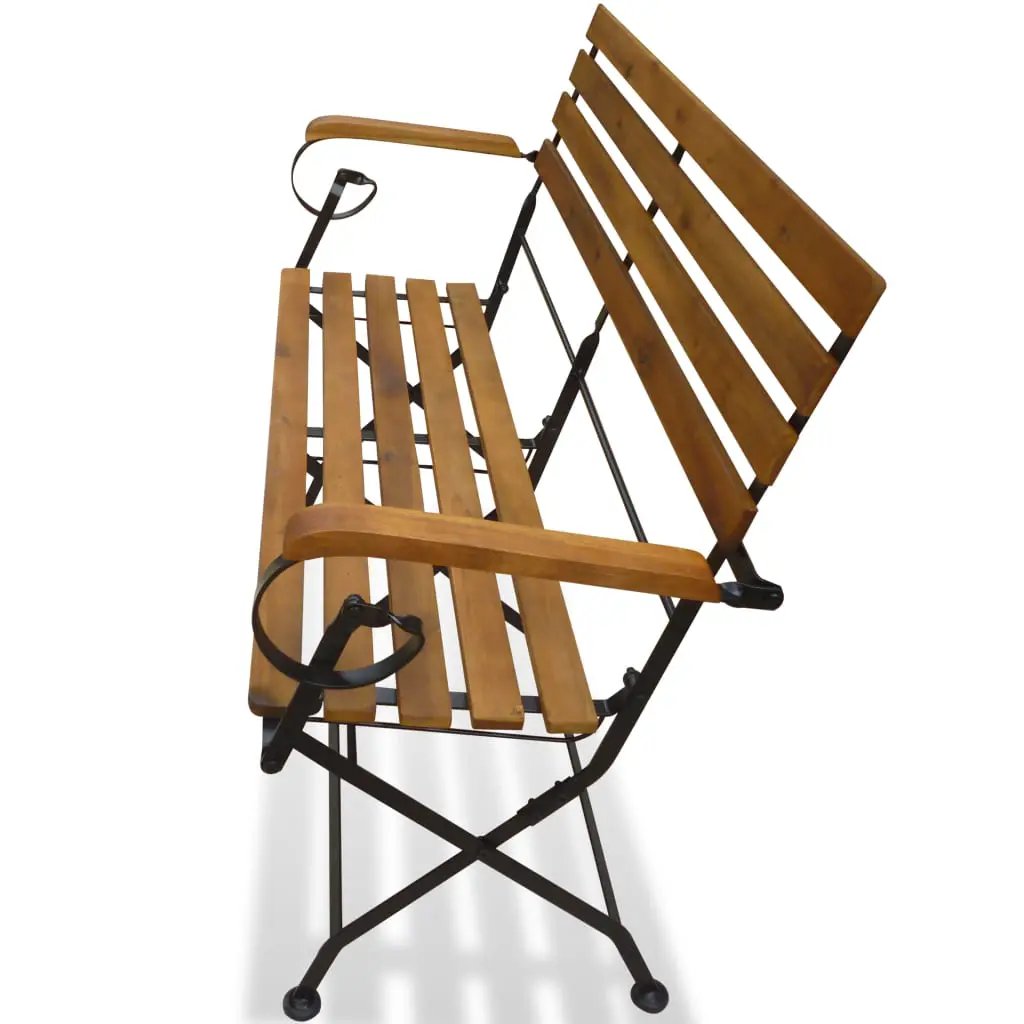 vidaXL vidaXL Folding Garden Bench 112 cm Solid Acacia Wood - Garden Chairs