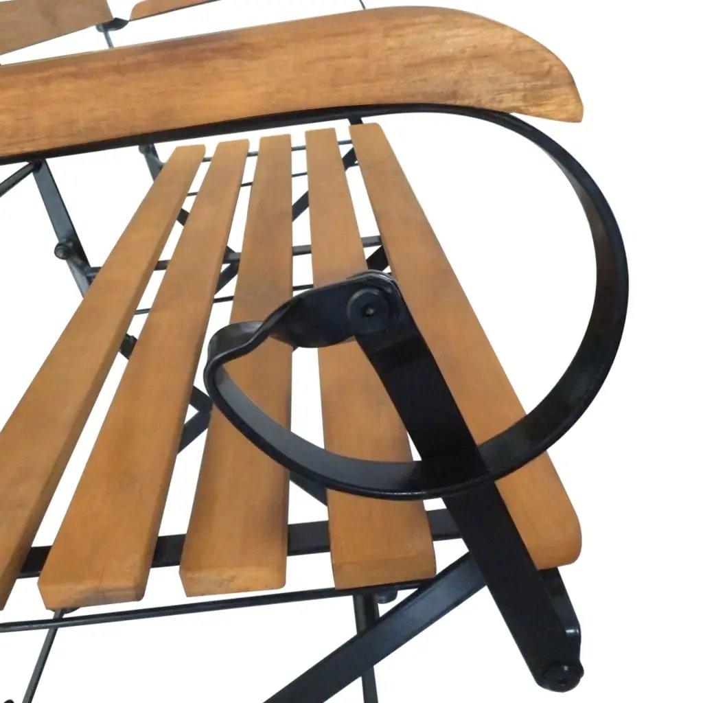 vidaXL vidaXL Folding Garden Bench 112 cm Solid Acacia Wood - Garden Chairs