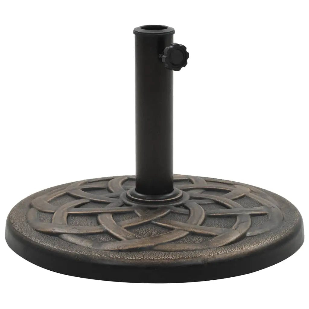 vidaXL vidaXL Parasol Base Round Polyresin 19 kg Bronze - Parasol