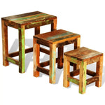 vidaXL vidaXL Nesting Table Set 3 Pieces Vintage Reclaimed Wood - Nest of Tables