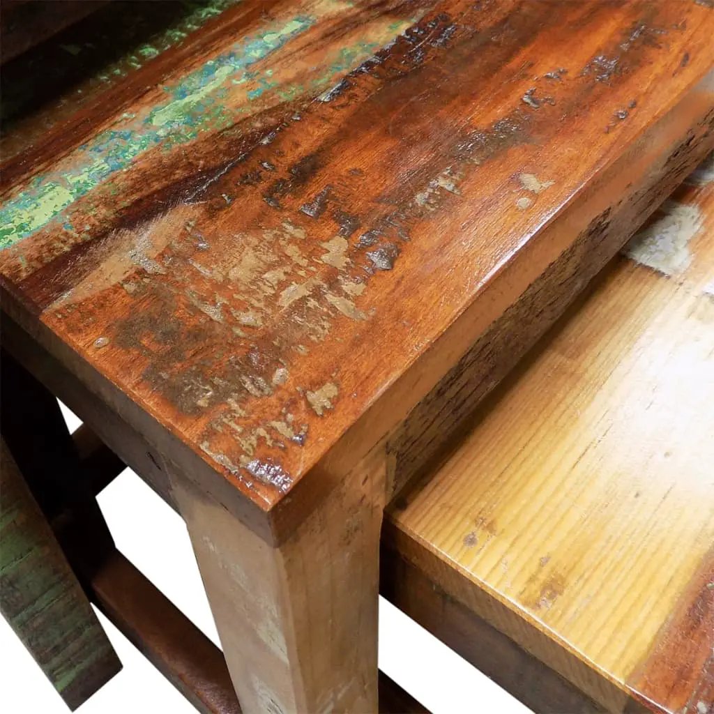 vidaXL vidaXL Nesting Table Set 3 Pieces Vintage Reclaimed Wood - Nest of Tables