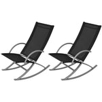 vidaXL vidaXL Garden Rocking Chairs 2 pcs Steel and Textilene Black - Garden Chairs