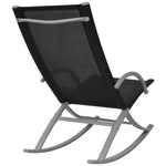 vidaXL vidaXL Garden Rocking Chairs 2 pcs Steel and Textilene Black - Garden Chairs