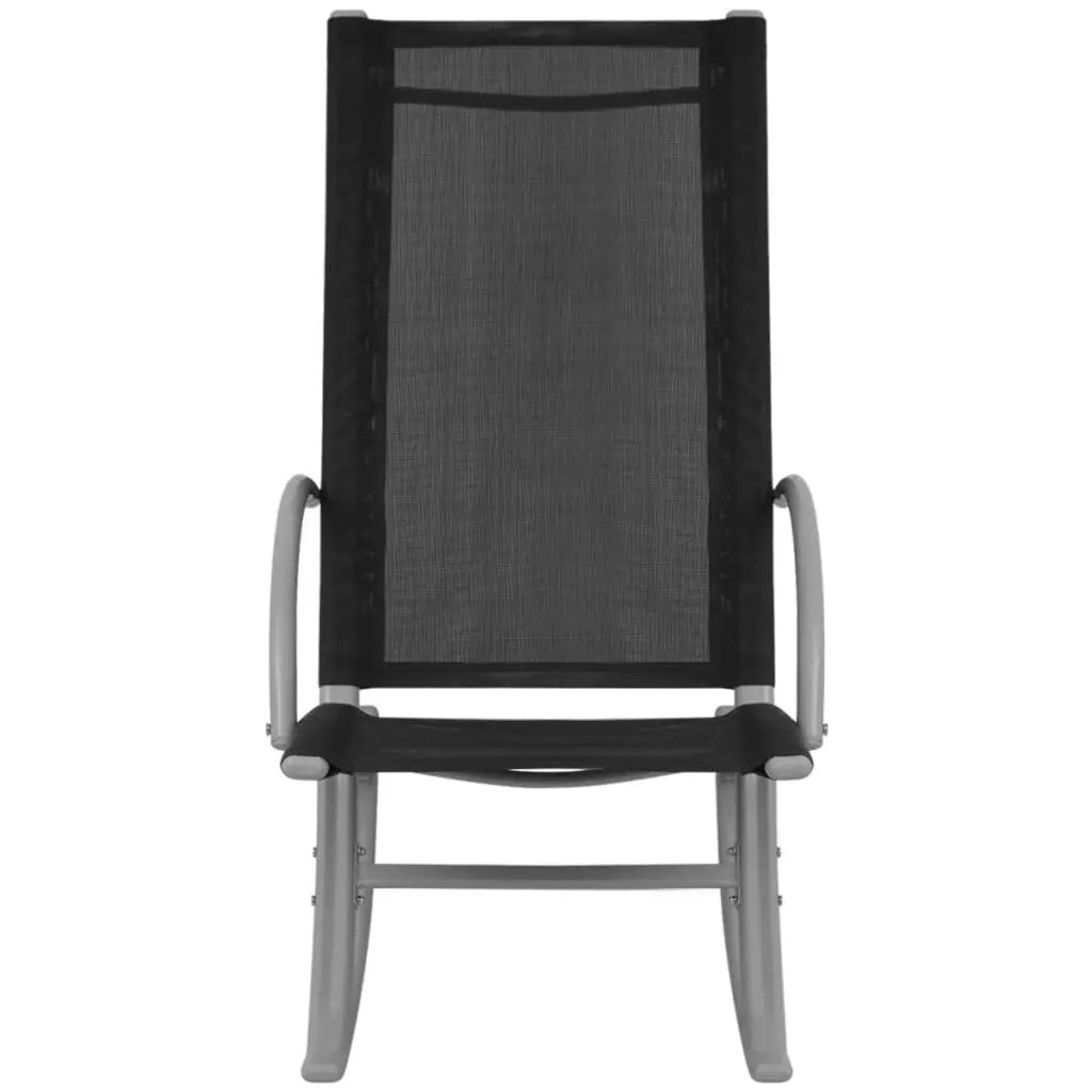 vidaXL vidaXL Garden Rocking Chairs 2 pcs Steel and Textilene Black - Garden Chairs