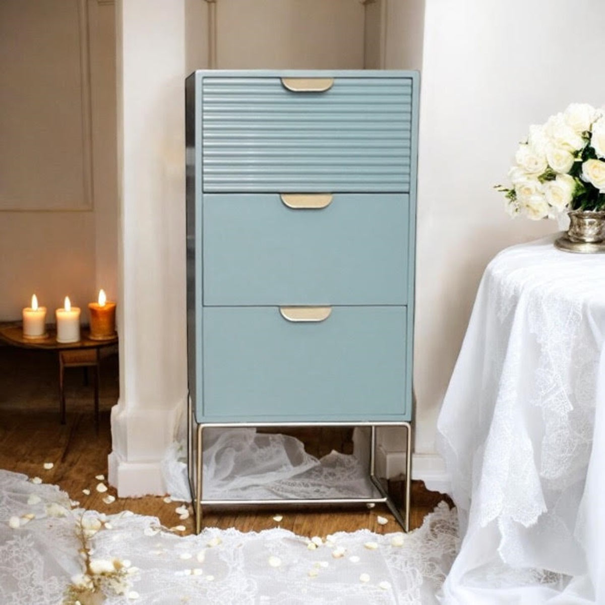 EcoWood Nightstand 64CM Three Drawer Bedroom - MSL - Home Symphony