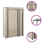 vidaXL vidaXL Folding Wardrobe Cream 110x45x175 cm Fabric - Wardrobe