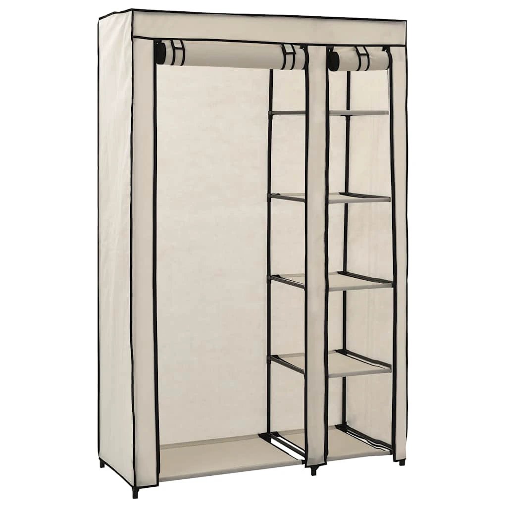 vidaXL vidaXL Folding Wardrobe Cream 110x45x175 cm Fabric - Wardrobe