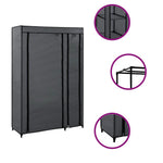 vidaXL vidaXL Folding Wardrobe Grey 110x45x175 cm Fabric - Wardrobe