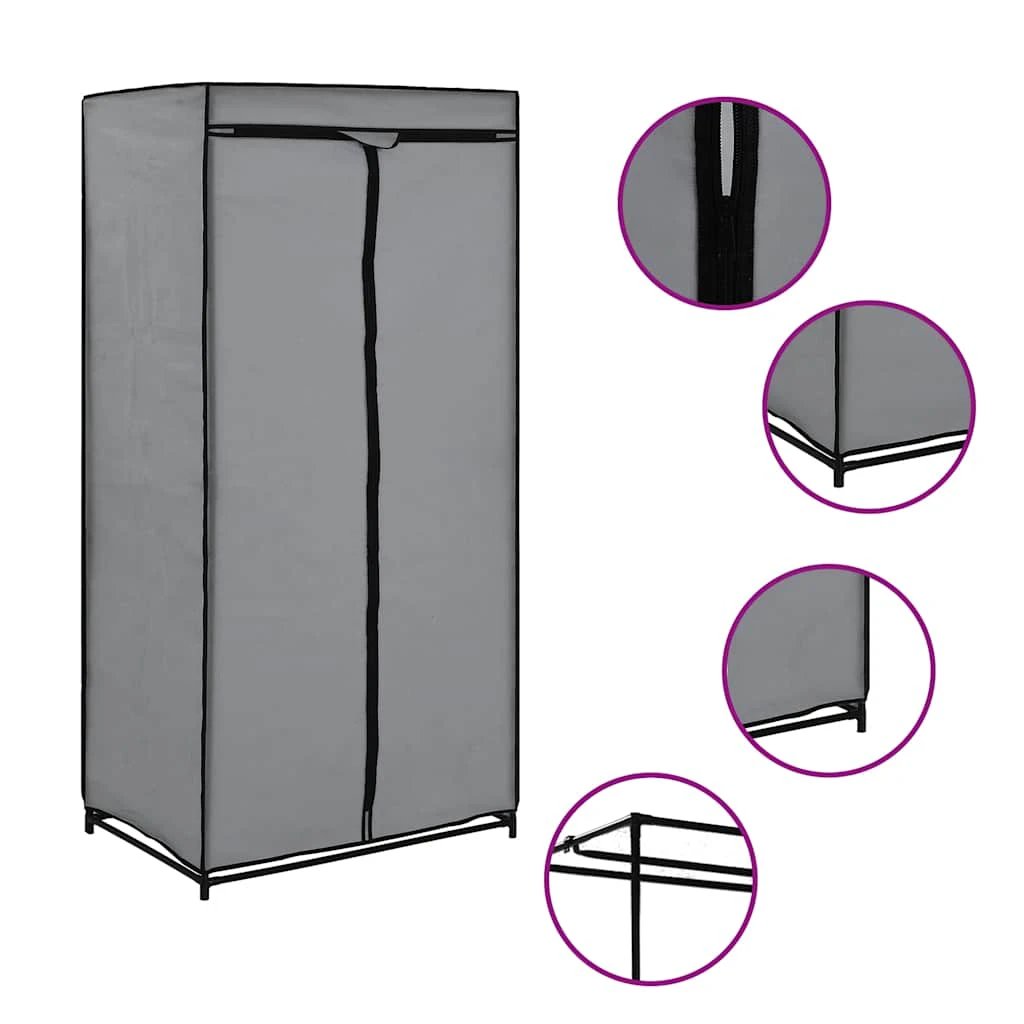 vidaXL vidaXL Wardrobe Grey 75x50x160 cm - Wardrobe