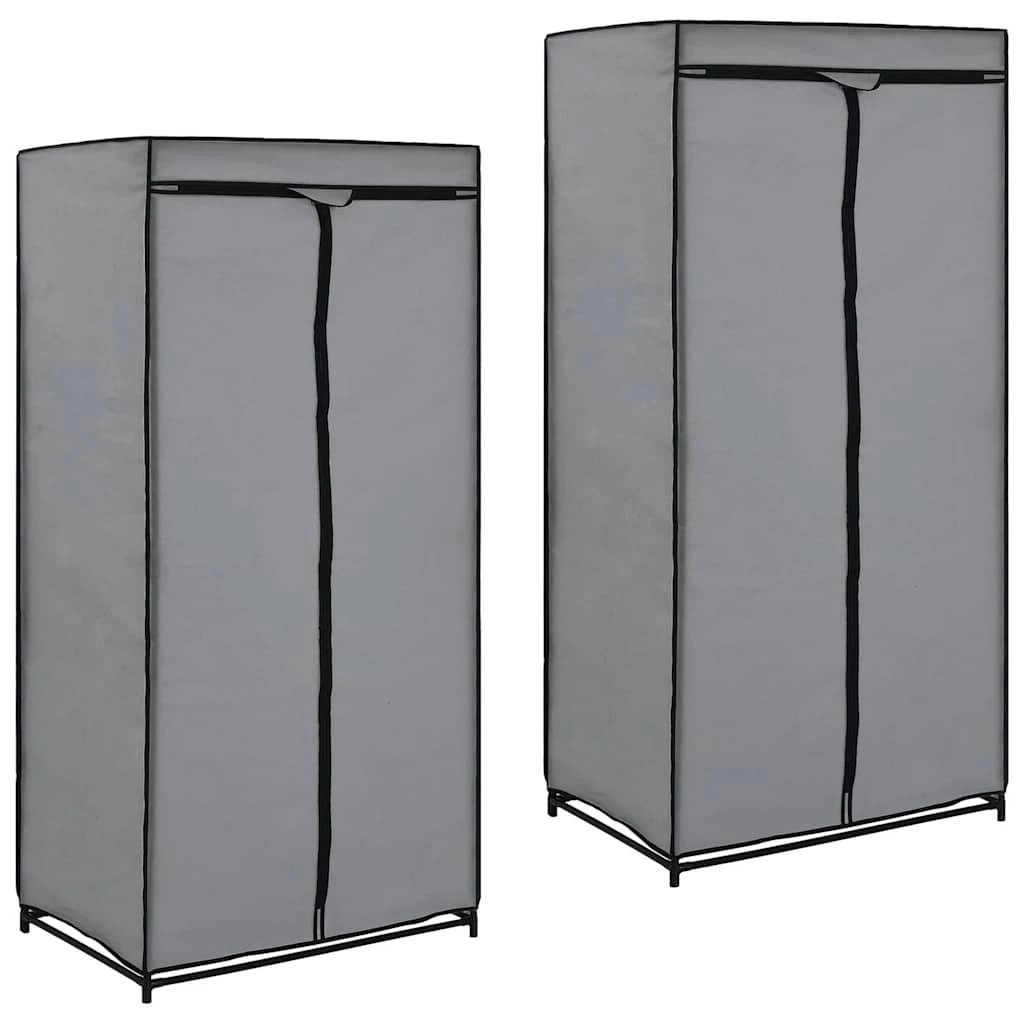 vidaXL vidaXL Wardrobes 2 pcs Grey 75x50x160 cm - Wardrobe