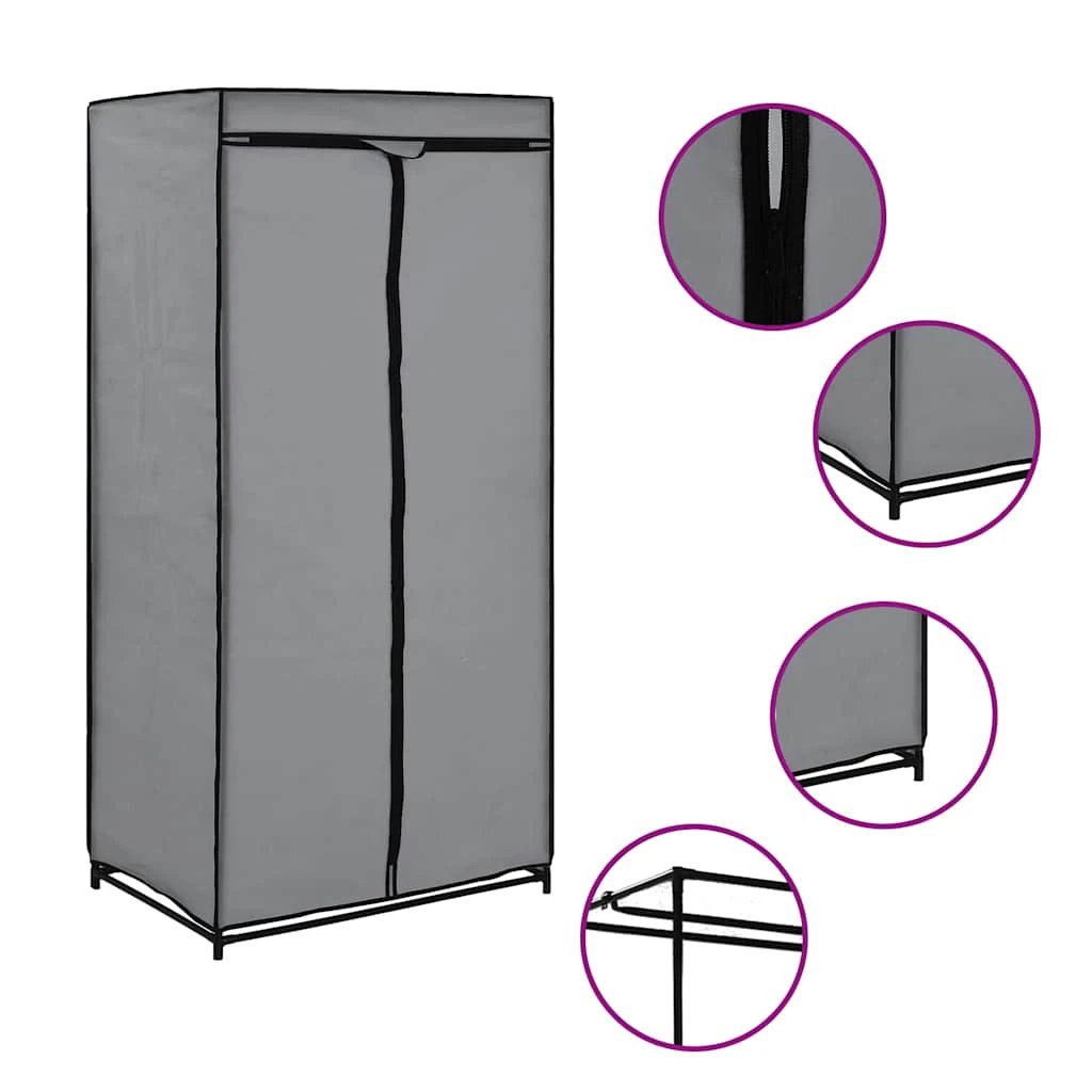 vidaXL vidaXL Wardrobes 2 pcs Grey 75x50x160 cm - Wardrobe