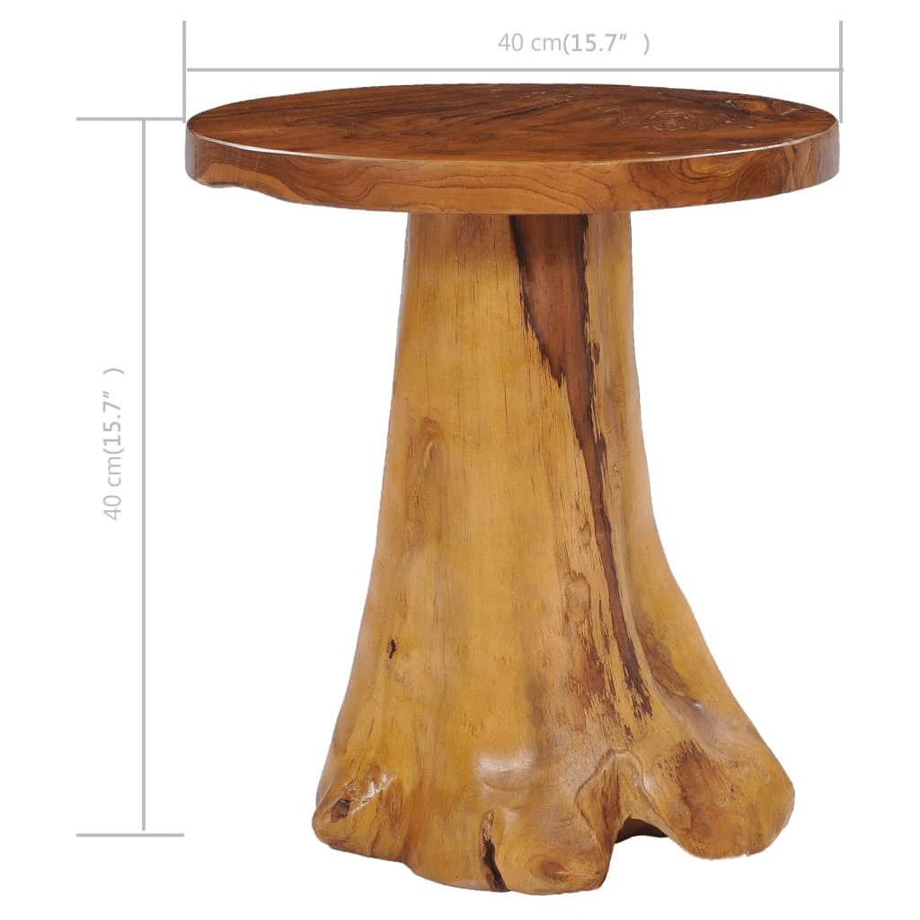 vidaXL VidaXL Coffee Table 40x40 cm Solid Teak Wood Round Top Teak Root Base Living Room Decor - Coffee Table