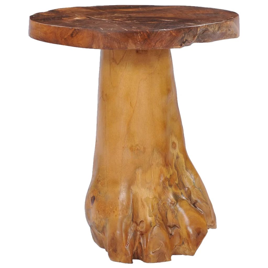 VidaXL Coffee Table 40x40 cm Solid Teak Wood Round Top Teak Root Base Living Room Decor by vidaXL