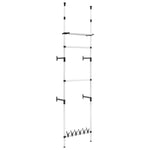 vidaXL vidaXL Telescopic Wardrobe System with Rods and Shelf Aluminium - Wardrobe