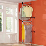 vidaXL vidaXL Telescopic Wardrobe System with Rods and Shelf Aluminium - Wardrobe