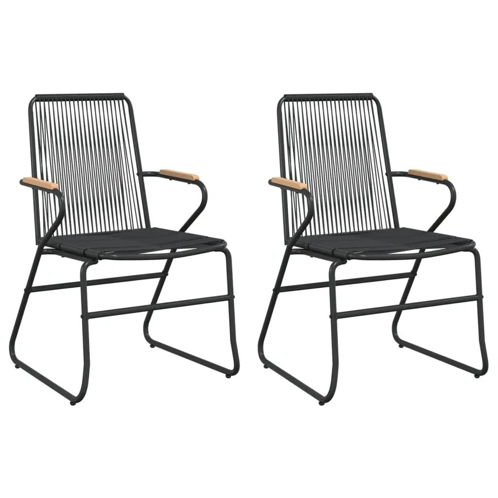 vidaXL vidaXL Garden Chairs 2 pcs Black 58x59x85.5 cm PVC Rattan -