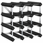 vidaXL vidaXL Wine Rack for 12 Bottles Black Solid Pine Wood - Wine Rack