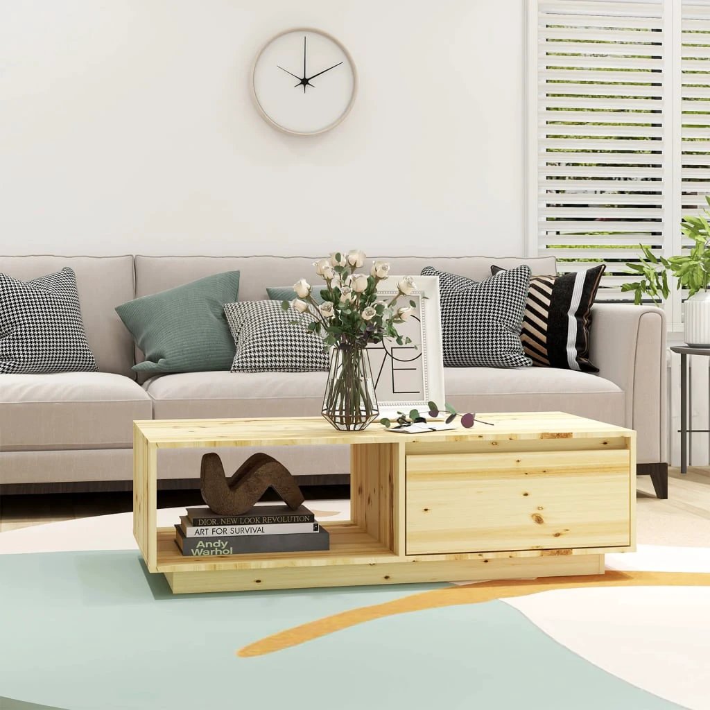 vidaXL VidaXL CoffeeTable 110x50x33 Firwood Living Room - Coffee Table