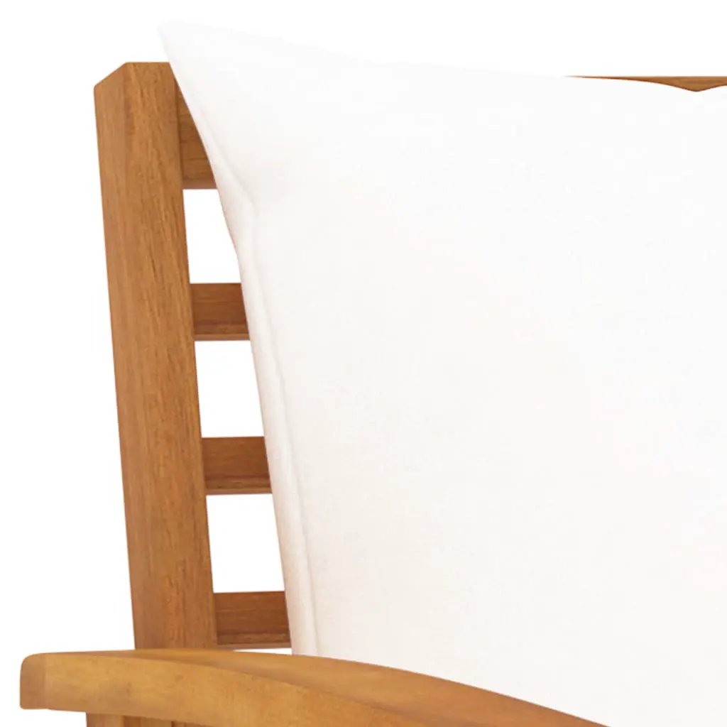 vidaXL vidaXL Garden Chairs 2 pcs with Cream Cushions Solid Wood Acacia - Garden Chairs