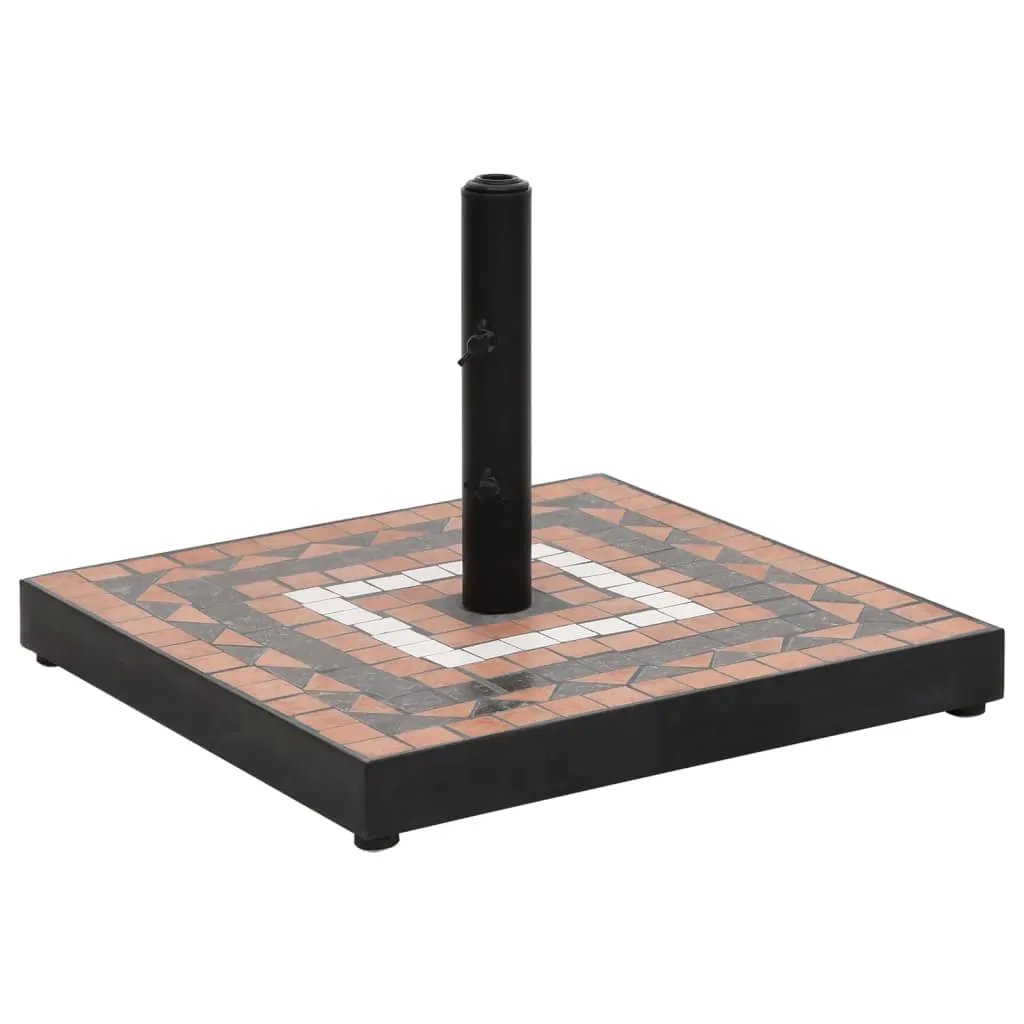 vidaXL vidaXL Parasol Base Terracotta and White Square 12 kg - Parasol