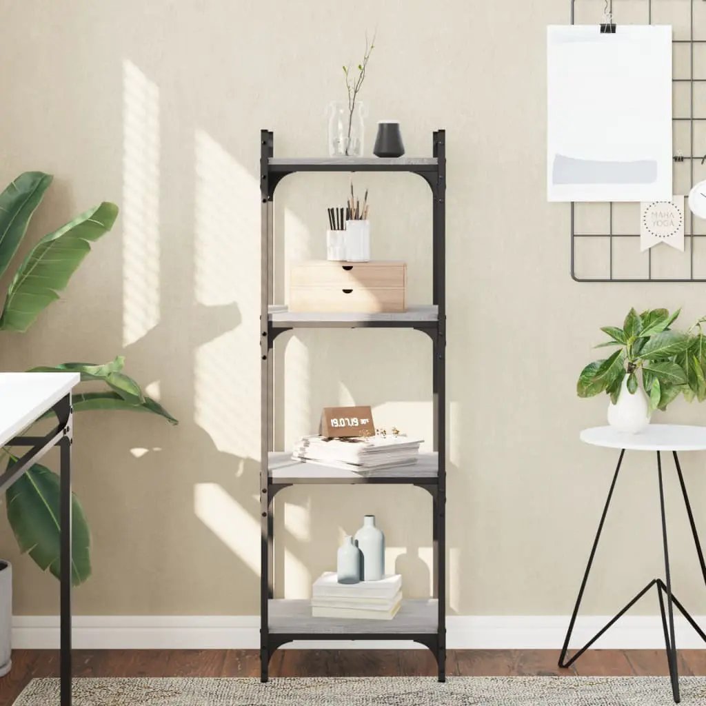 vidaXL vidaXL Bookcase 4-Tier Grey Sonoma 40x30x120 cm Engineered Wood - Bookcase
