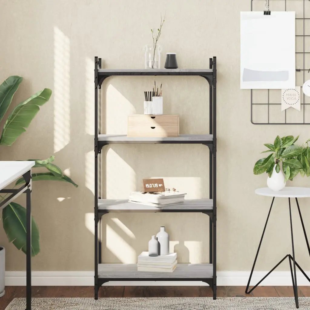 vidaXL vidaXL Bookcase 4-Tier Grey Sonoma 60x30x120 cm Engineered Wood - Bookcase