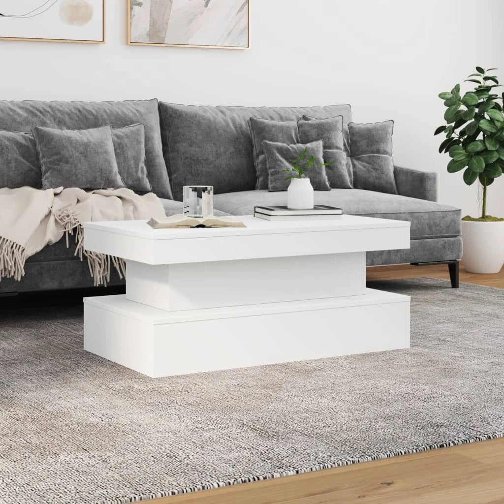 vidaXL vidaXL Coffee Table 90x50x40 LED Lights For Home - Coffee Table