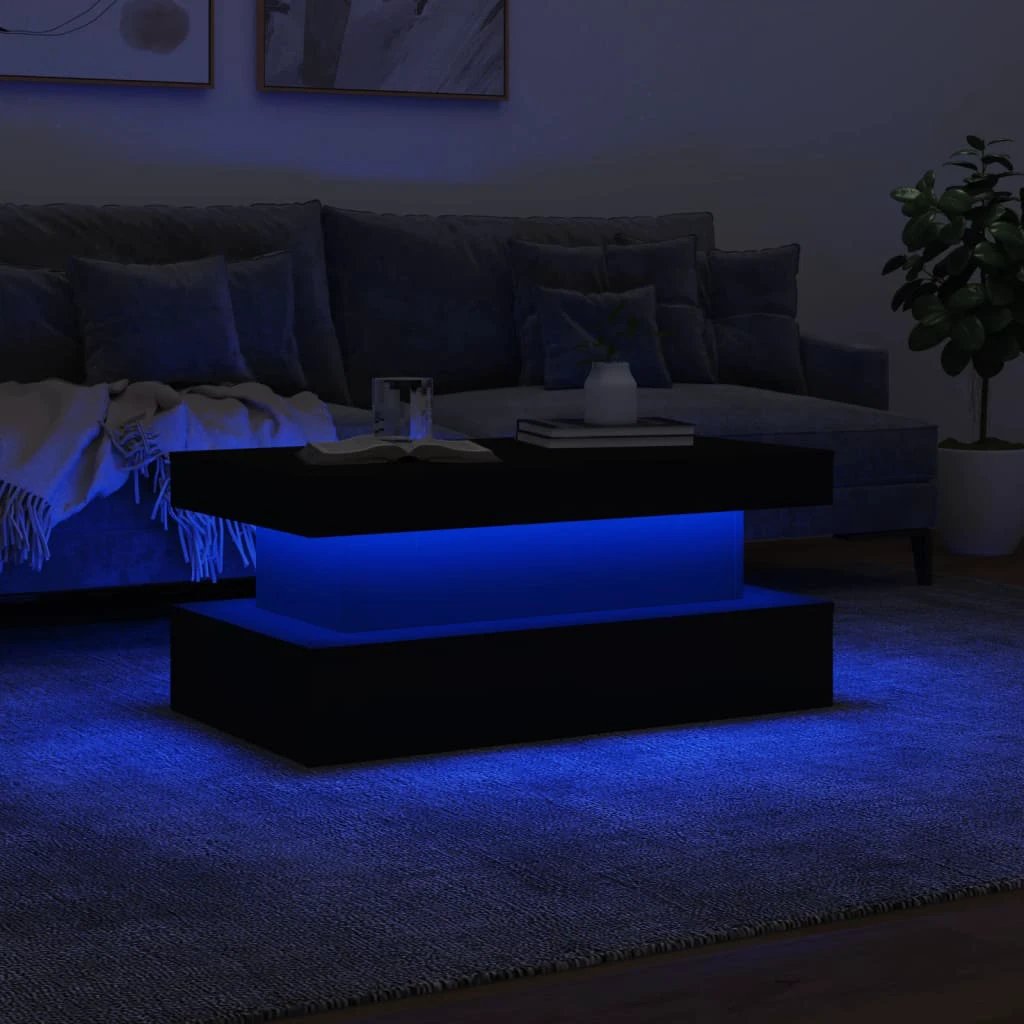 vidaXL vidaXL Coffee Table 90x50x40 LED Lights For Home - Coffee Table