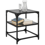 vidaXL Coffee Tables 40x40x45cm Black Glass Top by vidaXL