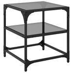 vidaXL Coffee Tables 40x40x45cm Black Glass Top by vidaXL