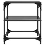 vidaXL Coffee Tables 40x40x45cm Black Glass Top by vidaXL