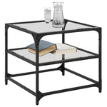 VidaXL Coffee Tables 50x50x45 cm Glass Top Two Piece Set With Steel Frame For Living Room Decor by vidaXL