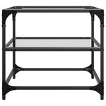 vidaXL VidaXL Coffee Tables 50x50x45 cm Glass Top Two Piece Set With Steel Frame For Living Room Decor - Coffee Table