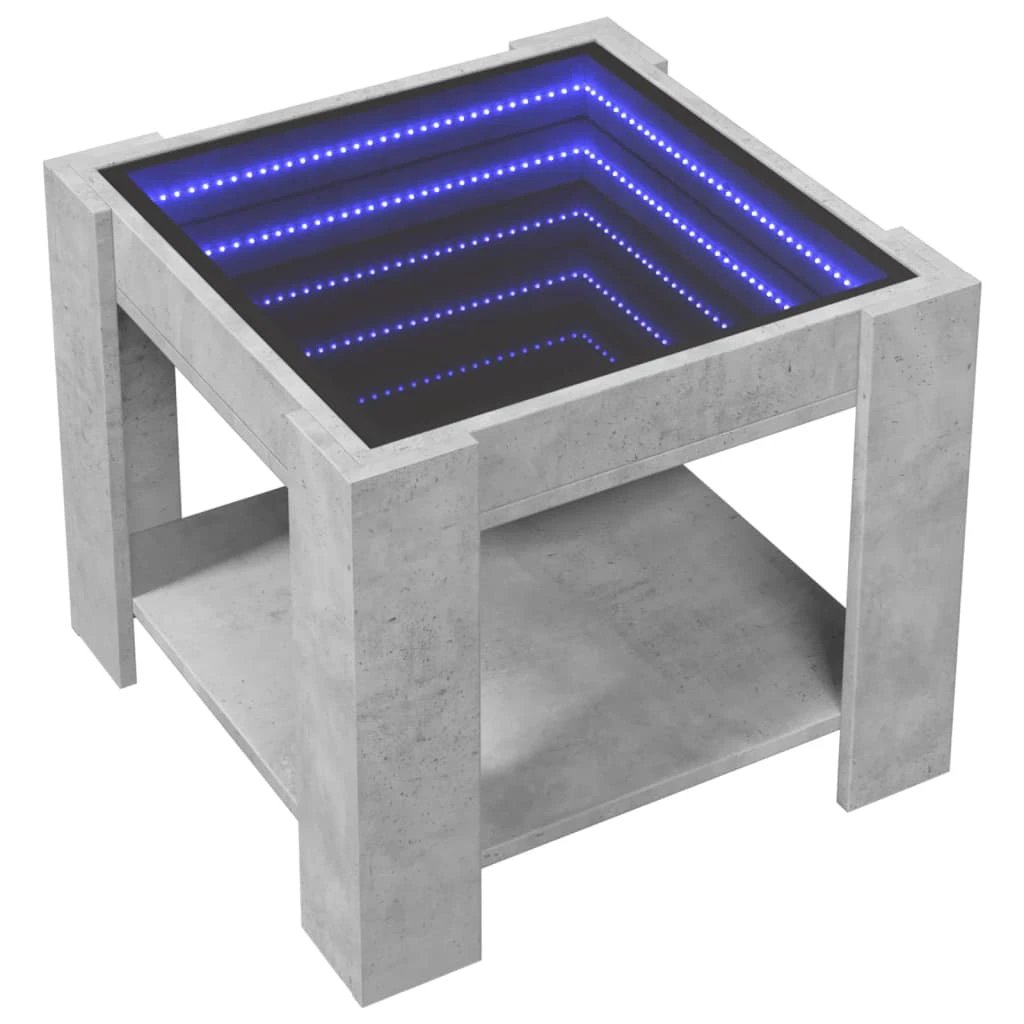 vidaXL Coffee Table 53x53x45 cm LED Infinity Mirror Modern Living Room Furniture by vidaXL