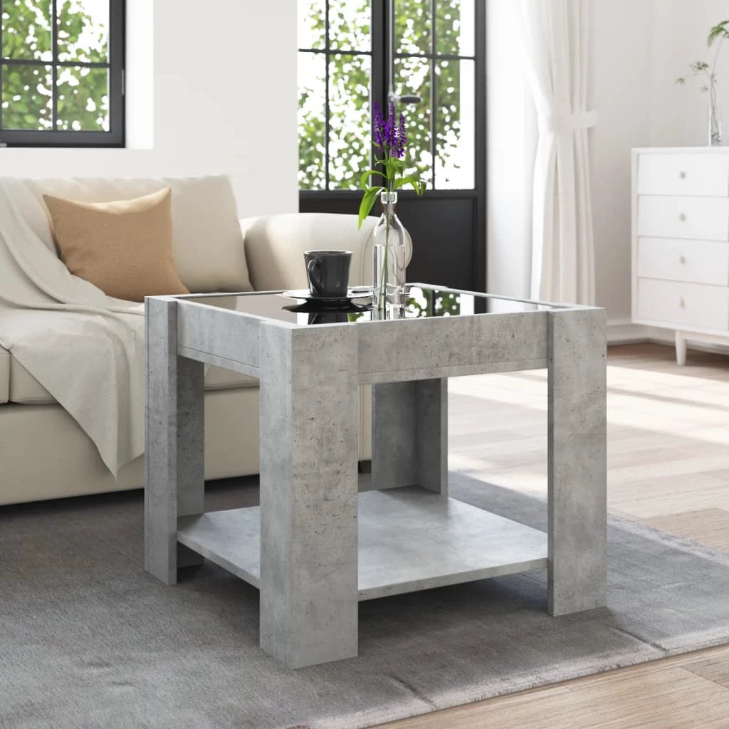 vidaXL Coffee Table 53x53x45 cm LED Infinity Mirror Modern Living Room Furniture by vidaXL