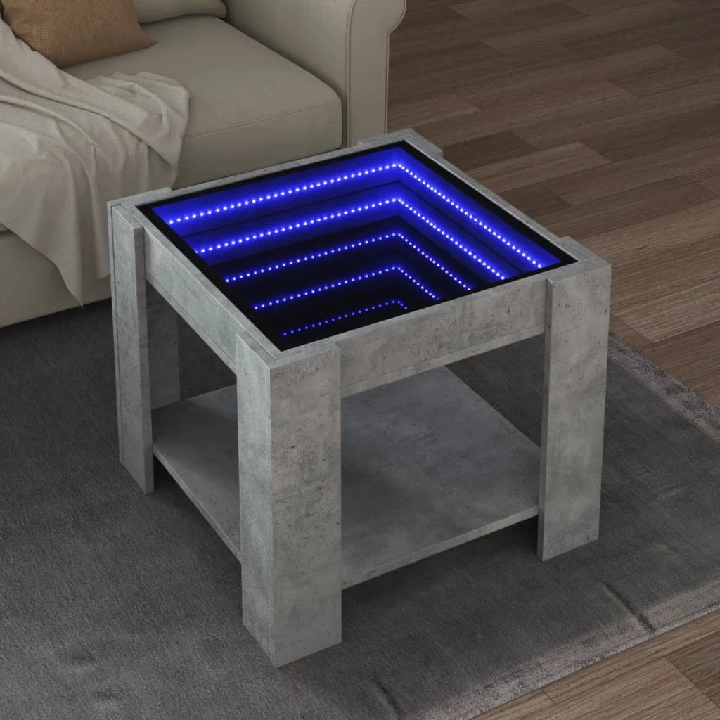 vidaXL vidaXL Coffee Table 53x53x45 cm LED Infinity Mirror Modern Living Room Furniture - Coffee Table