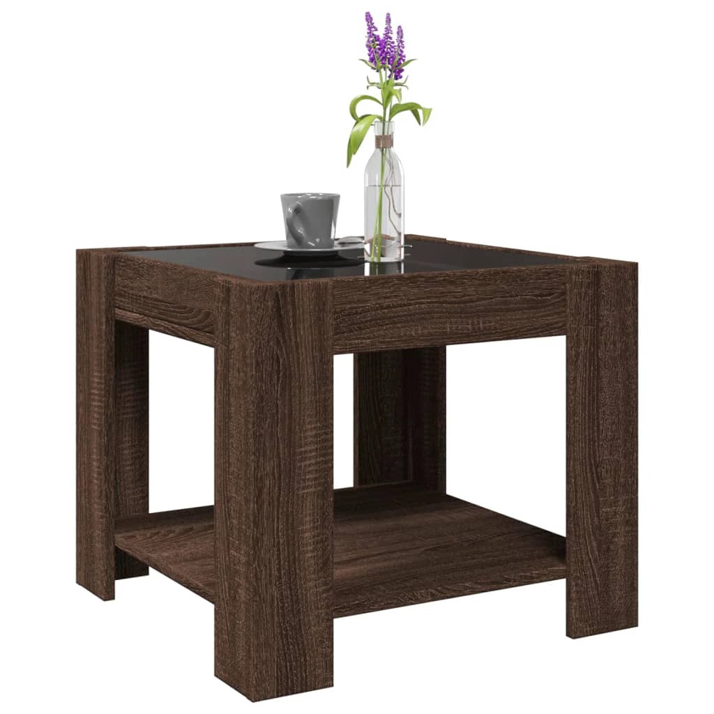 VidaXL Coffee Table 53x53x45 LED Mirror Decor by vidaXL