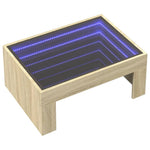 vidaXL vidaXL Coffee Table 70x50x30 cm Infinity LED RGB Mirror Glass For Modern Living Rooms - Coffee Table